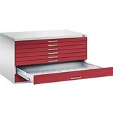 Planschrank aus Stahl, für Formate bis DIN A0, 8 Schubladen