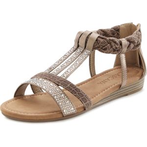 LASCANA Sandaal  bruin / taupe / zilver