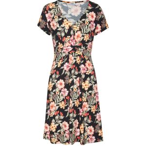 Buffalo - Jerseyjurk - Zwart gedessineerd - Met Bloemenprint