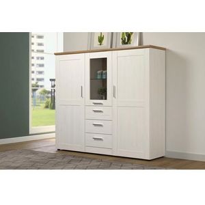 Home affaire Highboard Nybro, Vitrine, wechselseitig montierbarer Türanschlag, Breite 159 cm