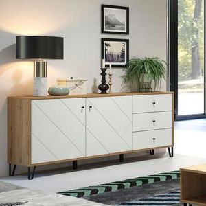 Places of Style Sideboard "Tarragona", Kommode, Fräsungen in Rautenoptik, Breite 183 cm