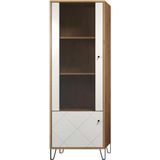 Places of Style Standvitrine "Tarragona", mit Fräsungen in Rautenoptik, H/B 172/63 cm