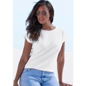 Vivance - Shirt - Crème - Korte Mouwen - Kreukvrije Structuurkwaliteit