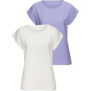 Vivance T-Shirt "mit modischer Streifenstruktur", (Packung), aus weicher Baumwoll-Qualität