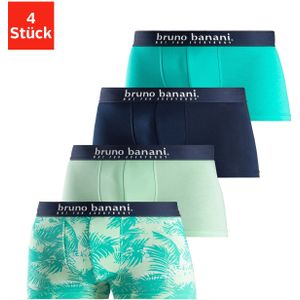 Bruno Banani Boxer »Boxershorts für Herren«, (Packung, 4 St., 4er-Pack), mit Palmendruck und unifarben aus Baumwollmischung