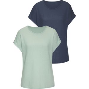 Vivance - Shirt - Mint/Blauw - Korte Mouwen - Set van 2