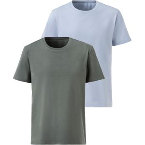 T-shirt - Effen - Jersey - 2 Pack - Kwartmouw
