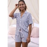 s.Oliver RED LABEL - Beachwear Shortama - Zwart/Wit Gestreept - 2-delig