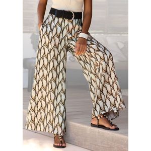 Harembroek - Beige/Kaki - All-over Print - Hoog Taille