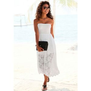 Zomerjurk - Wit - Gebloemd Kant - Mouwloos