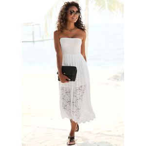 LASCANA 2-in-1-Kleid, aus geblümter Spitze, Sommerkleid oder Maxirock, elastisch