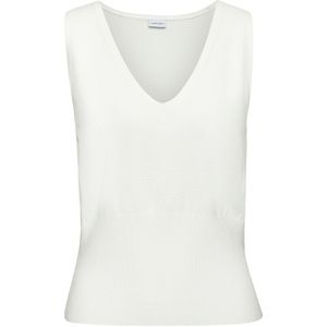 Lascana - Gebreide Top - Wit - Figuurvriendelijk Breipatroon - Mouwloos