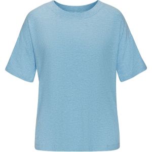 Pyjama - Lichtblauw Mêlee - Elastisch Ribmateriaal - Loose Fit