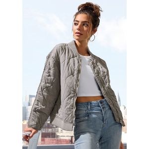 Lascana - Gewatteerde Jas - Grijs - Bomber-Design