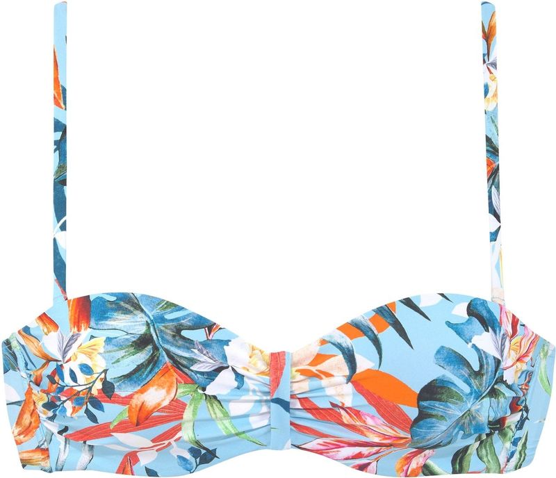 Look - Bandeau Bikini - Lichtblauw Gedessineerd - Recycling-Polyamide