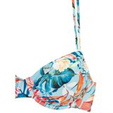Beugelbikini - Lichtblauw Gedessineerd - Recycling-Polyamide - Verwijderbare Softcups