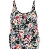 Lascana - Tankinitop - Zwart gedessineerd - Met Bloemenprint