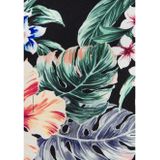 Lascana - Tankinitop - Zwart gedessineerd - Met Bloemenprint