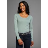 KangaROOS Langarmshirt, (Packung, 2 tlg., 2er-Pack), Langarm, unifarben oder meliert, Rundhalsausschnitt