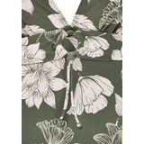 Look - Gedessineerd Badpak - Olijf/Cream - Zonder Sluiting - Verwijderbare Softcups