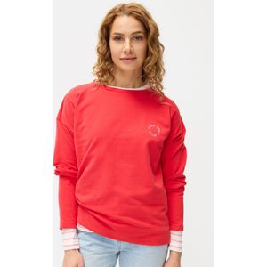 Lascana - Sweatshirt - Rood/Lila - Met Kleine Borduursels