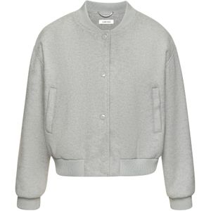 Jack - Grijs Mêlee - Met Ribboorden - Pilotenjack met Drukknopen en Zakken