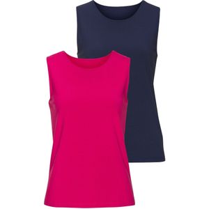 TENCEL - Effen Top - Jersey - Mouwloos - 2 Pack
