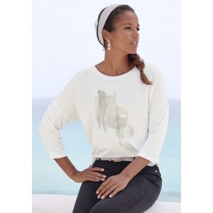 LASCANA Shirt  poederroze / zilver / wit
