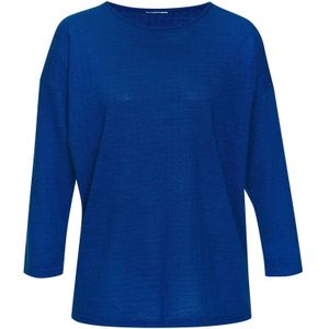Vivance - Shirt - Royalblauw - Lange Mouwen - Kreukvrije Katoen