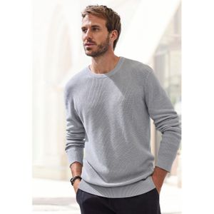 Pullover - Lichtgrijs - Katoenmix - Ronde Hals