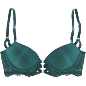 Lascana - Eleonora - Push-up-bh - Dennengroen - Satijnlook - Gewatteerd