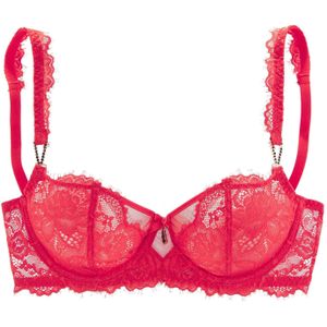 LASCANA - Balconette - BH - Rood - Demi Cup - Met Beugel - Effen