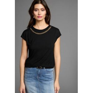 Laura Scott Rundhalsshirt, mit goldfarbener Zierkette