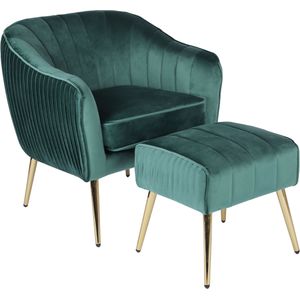 INOSIGN Loungesessel ARROLL mit Hocker, Cocktailsessel, Relaxsessel, Einzelsessel und Hocker bequem gepolstert