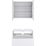 Home affaire Badmöbel-Set »Wisla«, (Set, 2 St.), Spiegelschrank, WBU mit Siphonausschnitt u. Push-to-open, Breite 80 cm