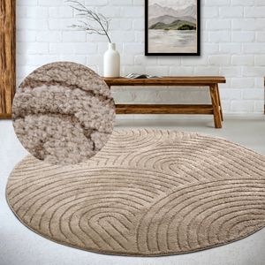 Vloerkleed Panglao Rond - Taupe - Dekbed-Discounter.nl