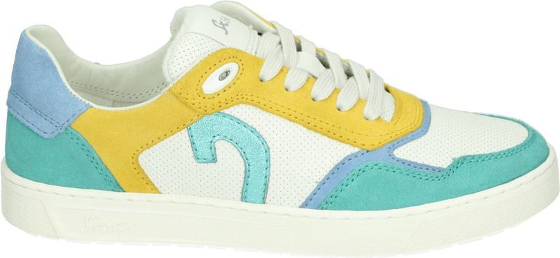 Sioux - TEDROSO-DA-702 - Lage Sneakers - Kleur: Wit/beige - Materiaal: Leer/Suede