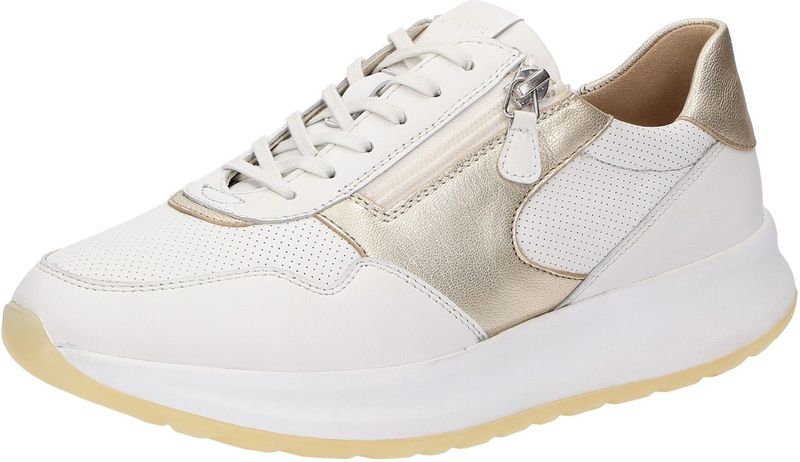 Sioux - SUNIVLA-700-J - Lage Sneakers - Kleur: Wit/beige - Materiaal: Leer/nubuck