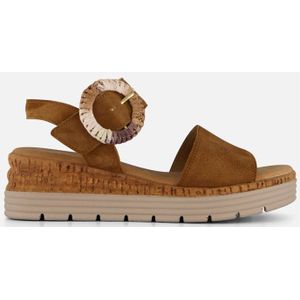 Gabor - Sandalen - Cognac - Suede - Klittenbandsluiting - G-Leest