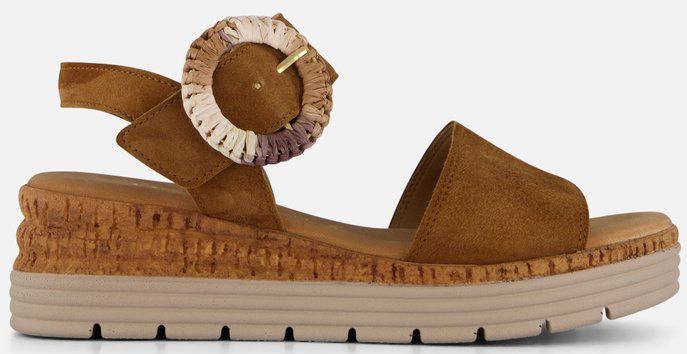 Gabor - Sandalen - Cognac - Suede - Klittenbandsluiting - G-Leest