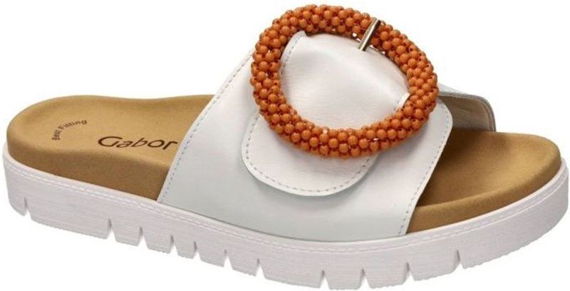 Gabor - Slippers - Wit - Leder - GABOR artikel/model 63.745.21