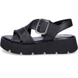 Gabor - Plateausandalen - Zwart - Textiel - Klittenbandsluiting