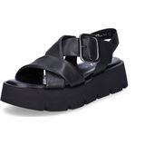 Gabor - Plateausandalen - Zwart - Textiel - Klittenbandsluiting