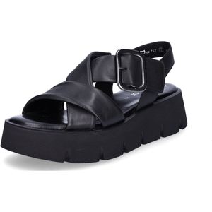 Gabor - Plateausandalen - Zwart - Textiel - Klittenbandsluiting
