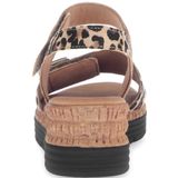 Sandaal - Dierenprint - Gevoerd - Velcro Sluiting - Middelhoge Hak - Glad Leer - Wide Fit