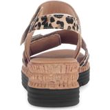 Sandaal - Dierenprint - Gevoerd - Velcro Sluiting - Middelhoge Hak - Glad Leer - Wide Fit