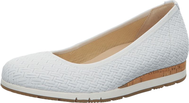 Gabor Ballerina "FLORENZ", Keilabsatz, Komfortschuh, Bequemschuh mit Flechtmuster, Weite G