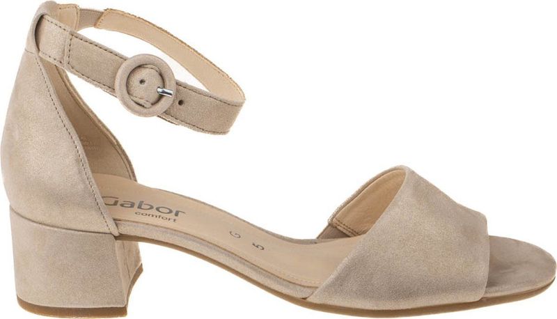 Gabor - Drill - Sandalen - Ecru - Leer - Verstelbare Band - Blokhak