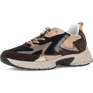 Gabor - 76.536.34 - Sneaker - Black/Brown/Sand - Uitneembaar Voetbed van Gerecycled Materiaal