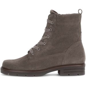 Gabor - Veterlaarsjes - Taupe - Blokhak - Ritssluiting en Vetersluiting